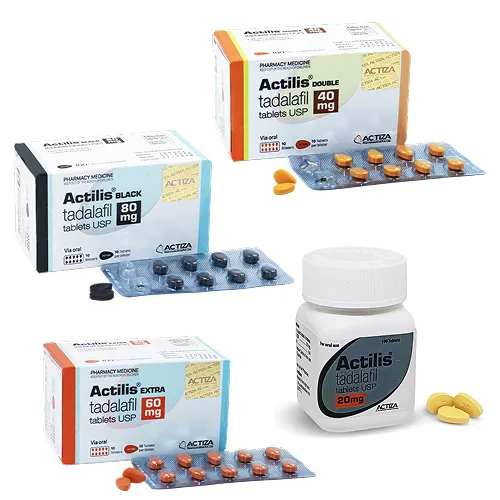 actilis tablets all strength box and bottle with strip and pills