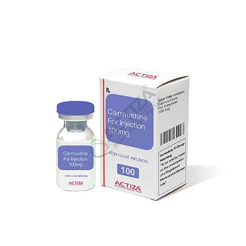 carmustine injection 100mg vial and box - Actiza