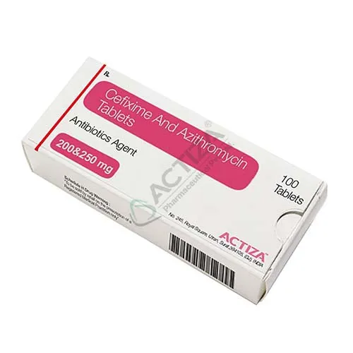 cefixime and azithromycin tablets 200 & 250mg box - Actiza