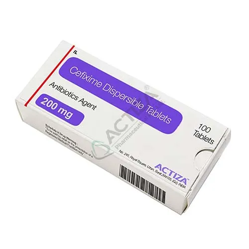 cefixime dispersible 200mg tablets box - Actiza