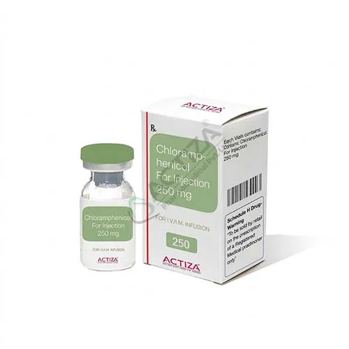 chloramphenicol injection 250mg vial and box - Actiza