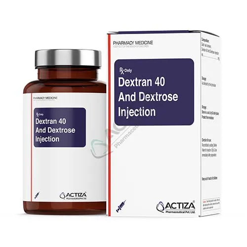 dextran 40 and dextrose injection vial and box - Actiza