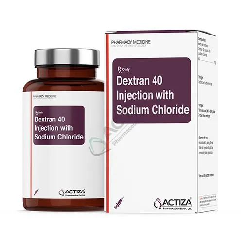 Dextran 40 injection with sodium chloride vial and box - Actiza