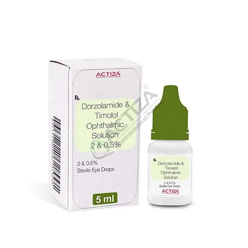 Dorzolamide and timolol anti glaucoma eye drops bottle and box - Actiza