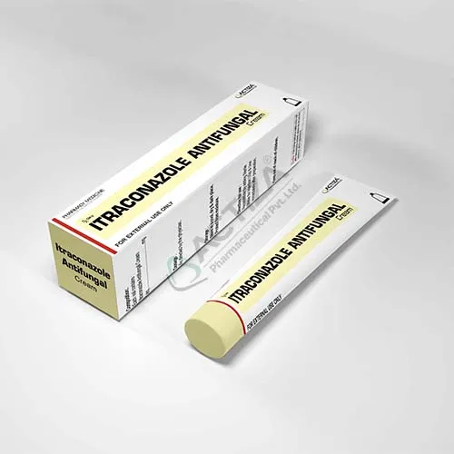 itraconazole antifungal cream tube and box - Actiza