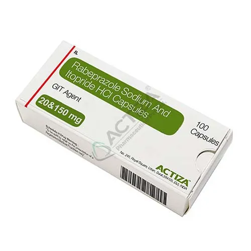 rabeprazole and itopride capsules box - Actiza